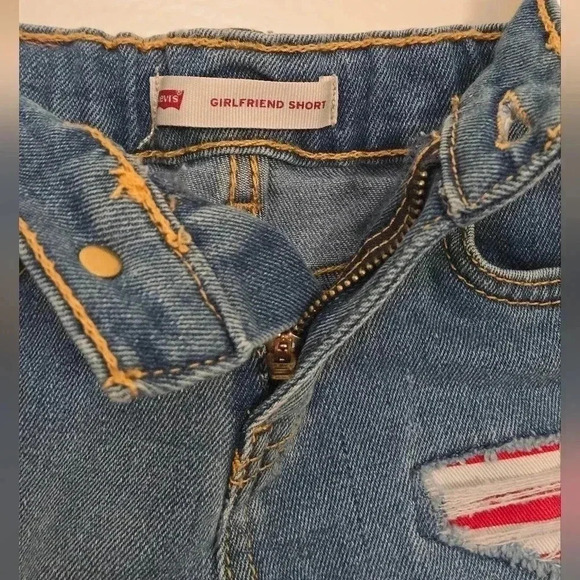 Kids levi girlfriend style denim shorts size 7 - Picture 6 of 9